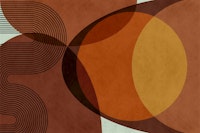 Mid Century Modern Organic Orange Brown tapeta