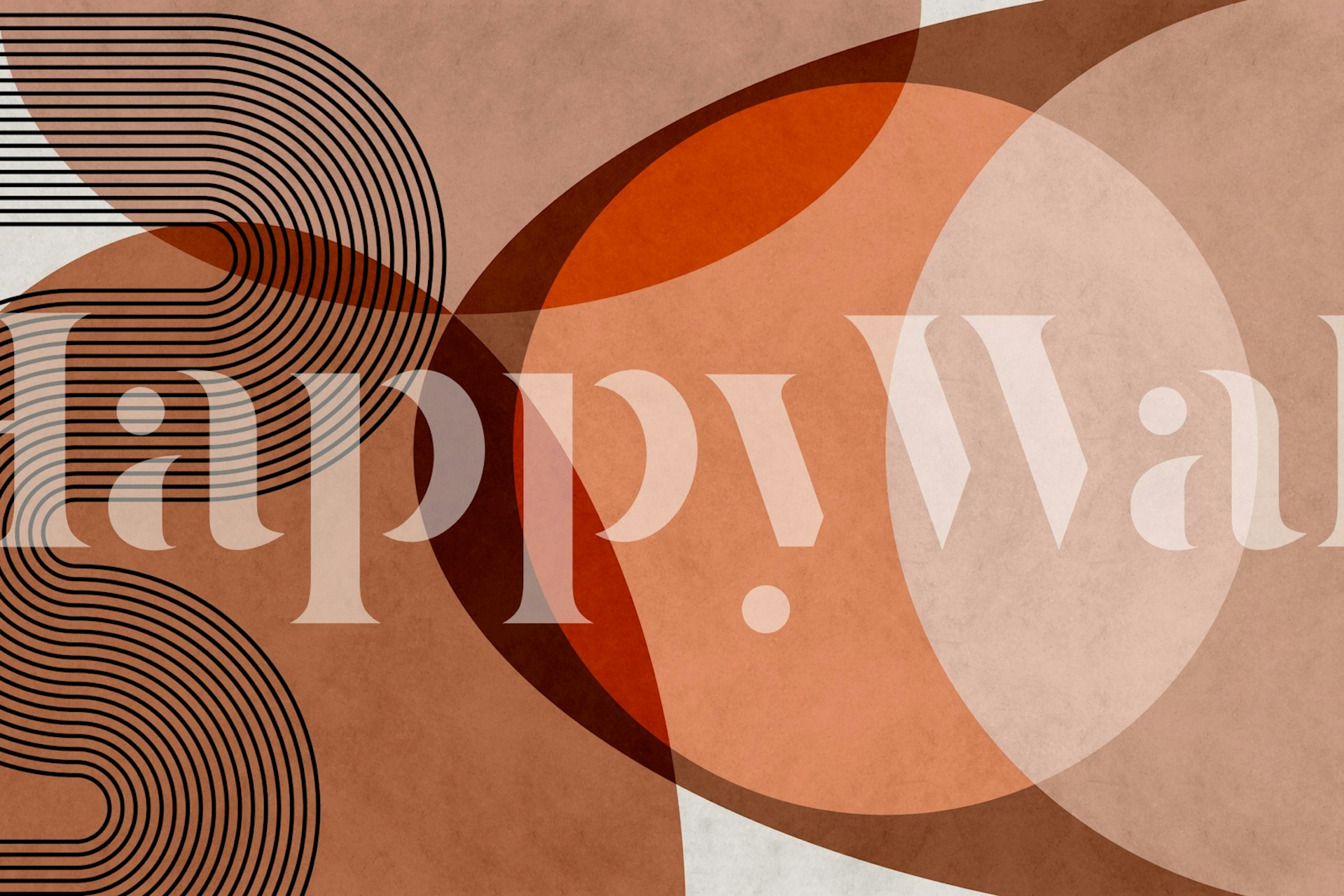 Mid Century Modern Organic Geometry tapet i ett rum