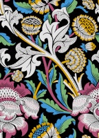 Victorian Wey Pattern on Black tapeta