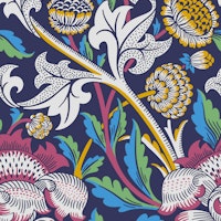 Victorian Wey Pattern on Navy carta da parati