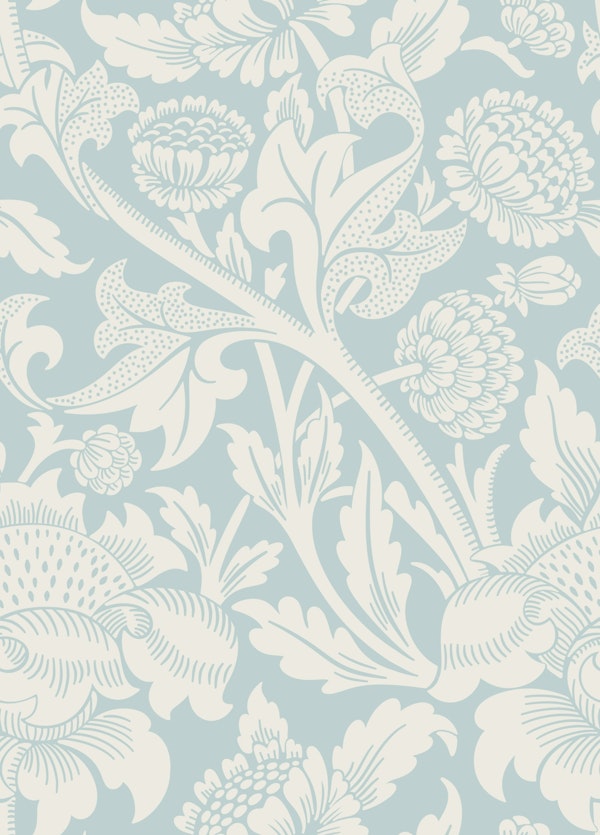 Victorian Wey Pattern in Stream Blue
