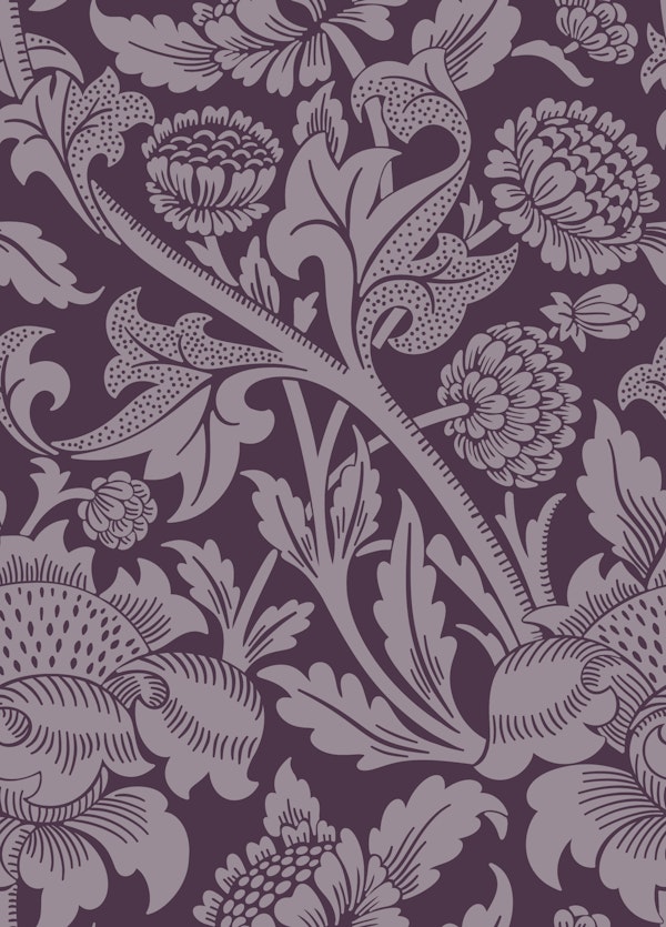 Victorian Wey Pattern in Purple Taupe