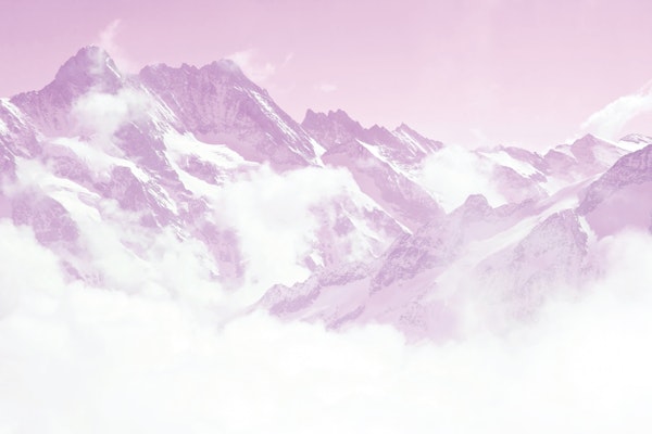 Pink Cloudy Mountains