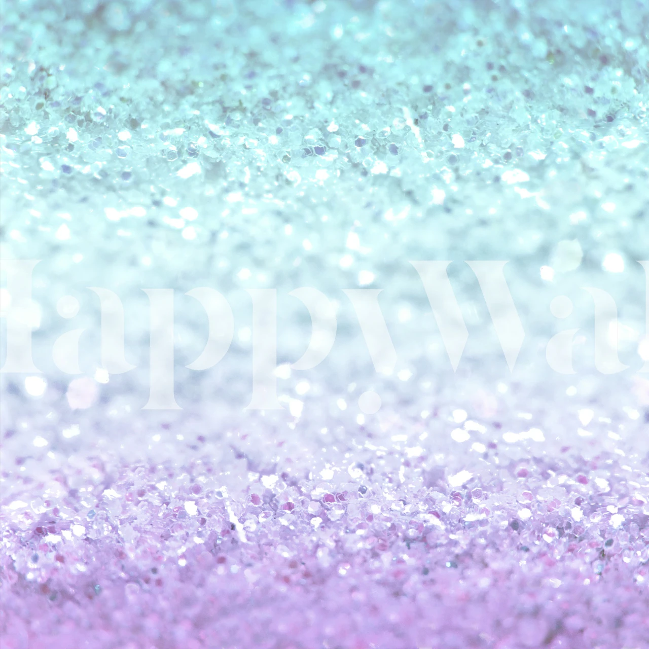 Mermaid Glitter aqua purple wallpaper in a room