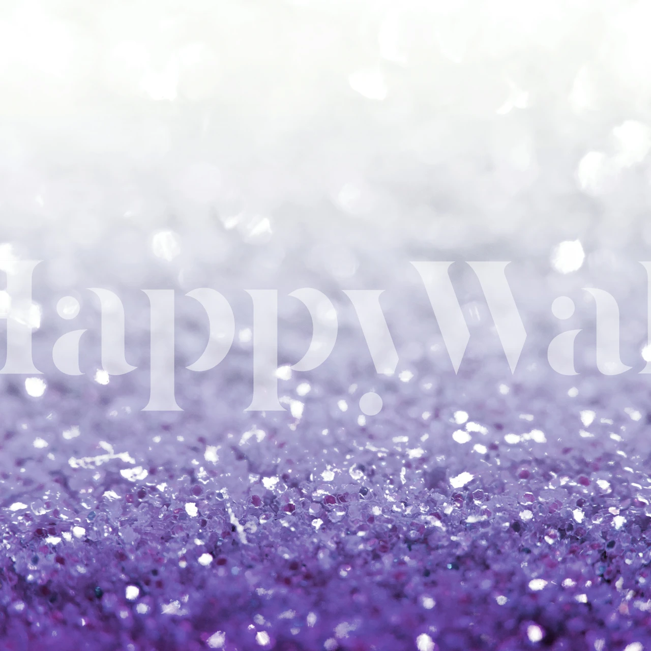 Glitter white to purple wallpaper displayed in a room