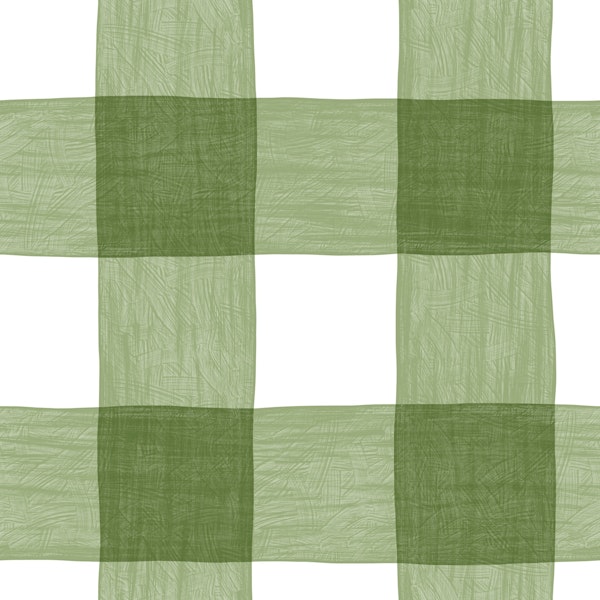 Hand Painted Gingham in Sage Green Checker