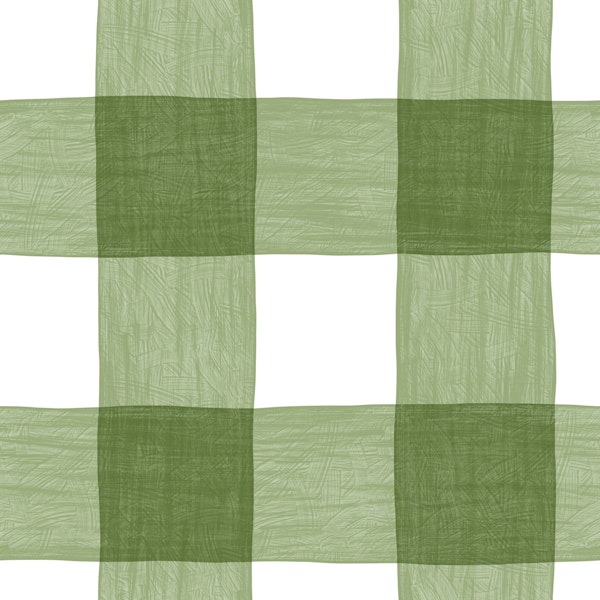 Hand Painted Gingham in Sage Green Small