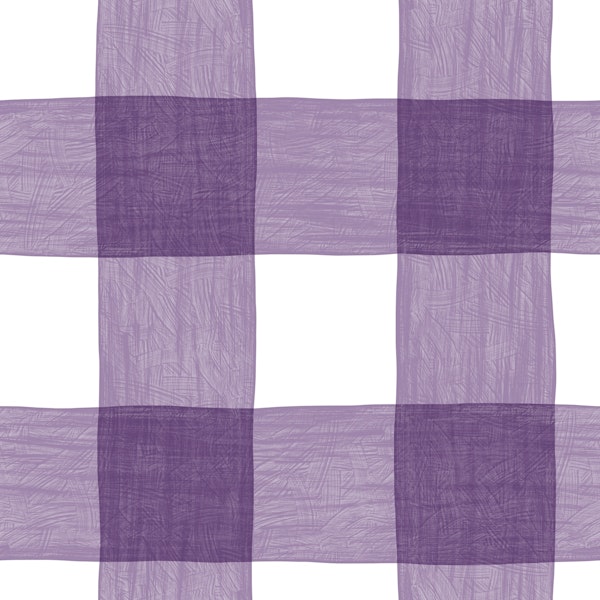 Hand Painted Gingham in Purple Lavender Small