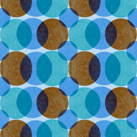 Mid Century Color Dots Blue Brown tapetit