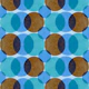 Mid Century Color Dots Blue Brown
