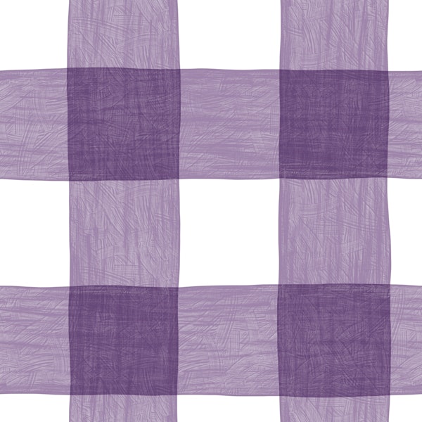 Hand Painted Gingham in Purple Checkerboard