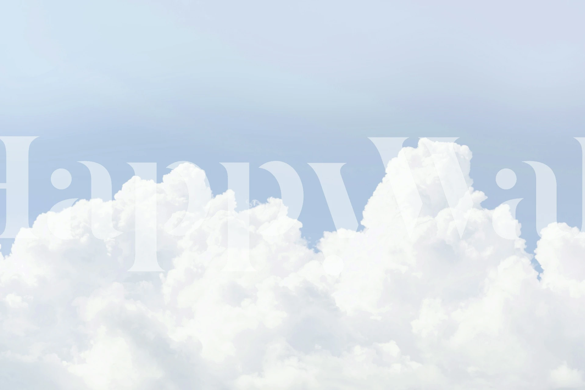 Pastel Blue Ombre Clouds tapetti huoneessa