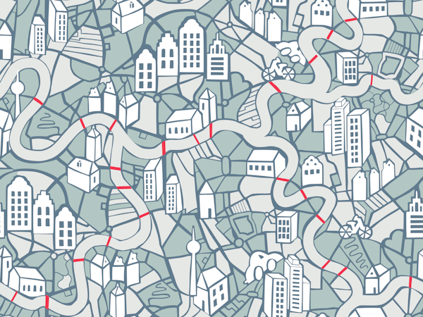 City life map blue teal