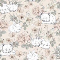 Sleeping Woodland - peach - pattern behang