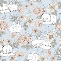 Sleeping Woodland - pattern blue behang