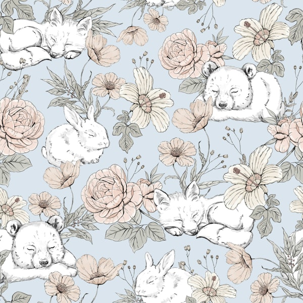 Sleeping Woodland - pattern blue
