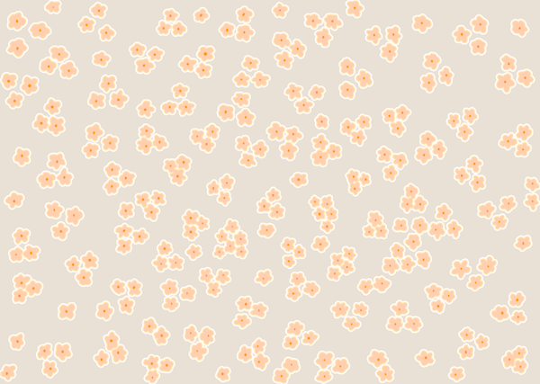 DAISY FLOWER PEACH RETRO PATTERN