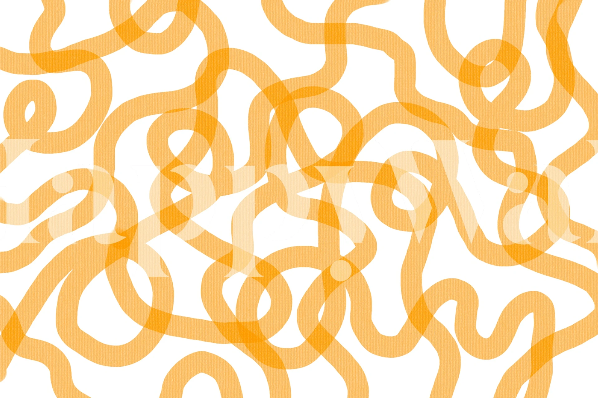 Yellow Squiggles Lines Diseño De Papel Tapiz
