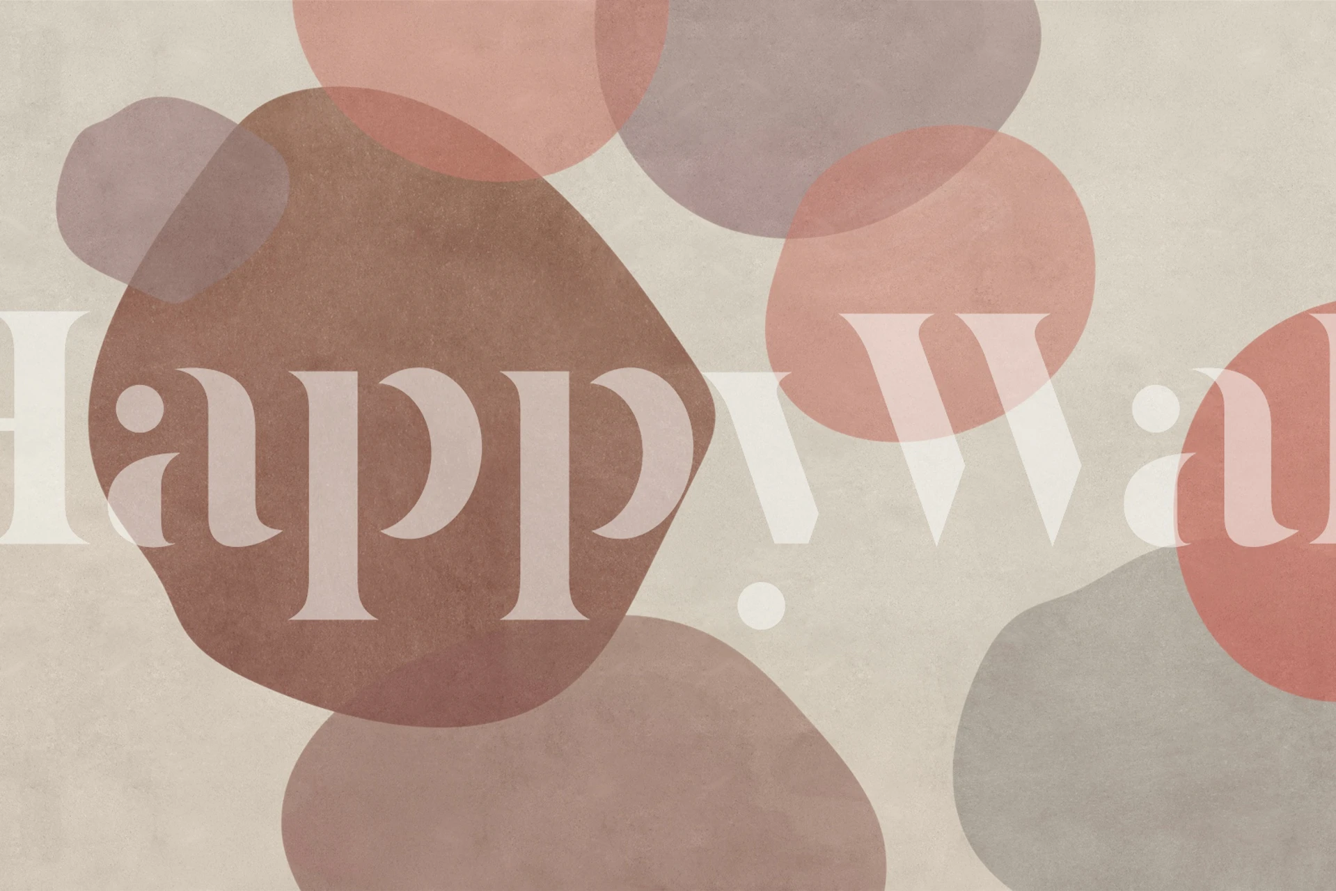 Earthy Curved Shapes-tapetti esillä huoneessa