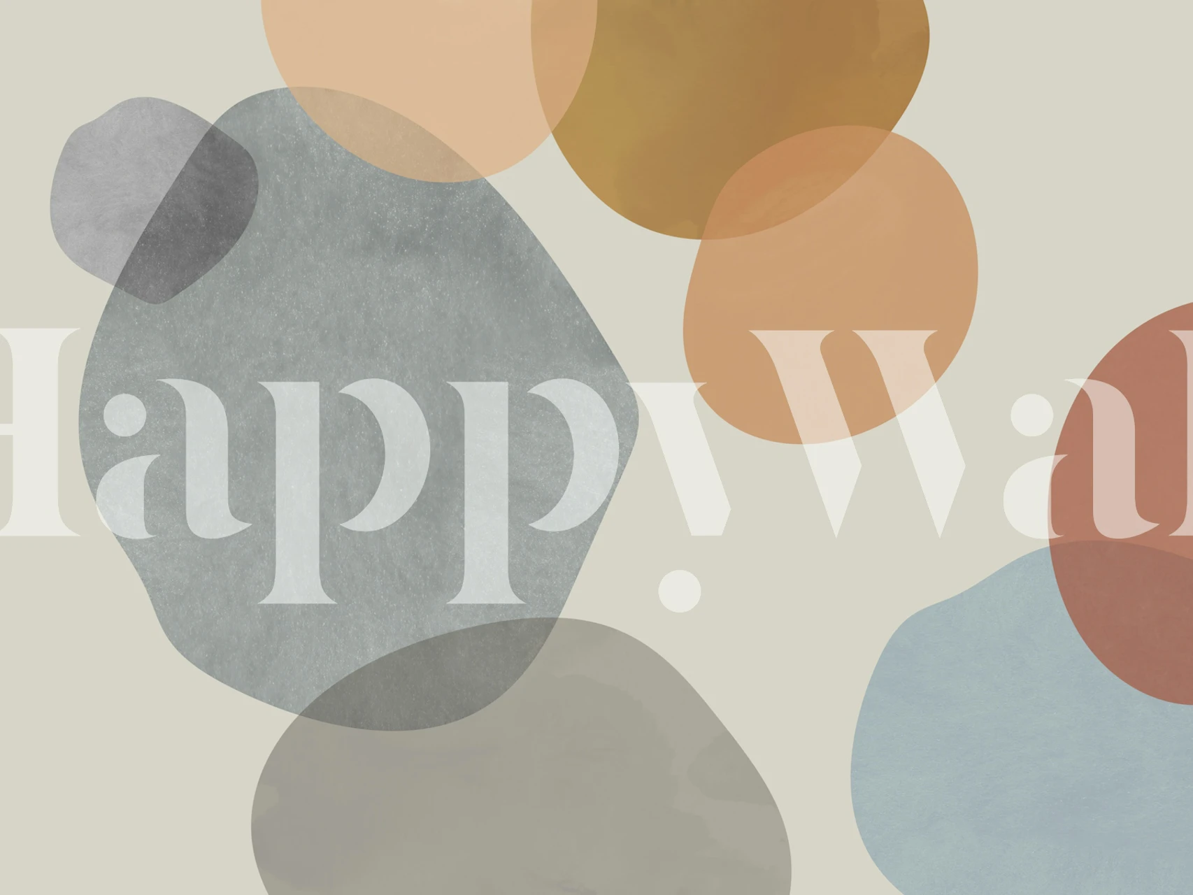 Curved shapes wallpaper in a modern room