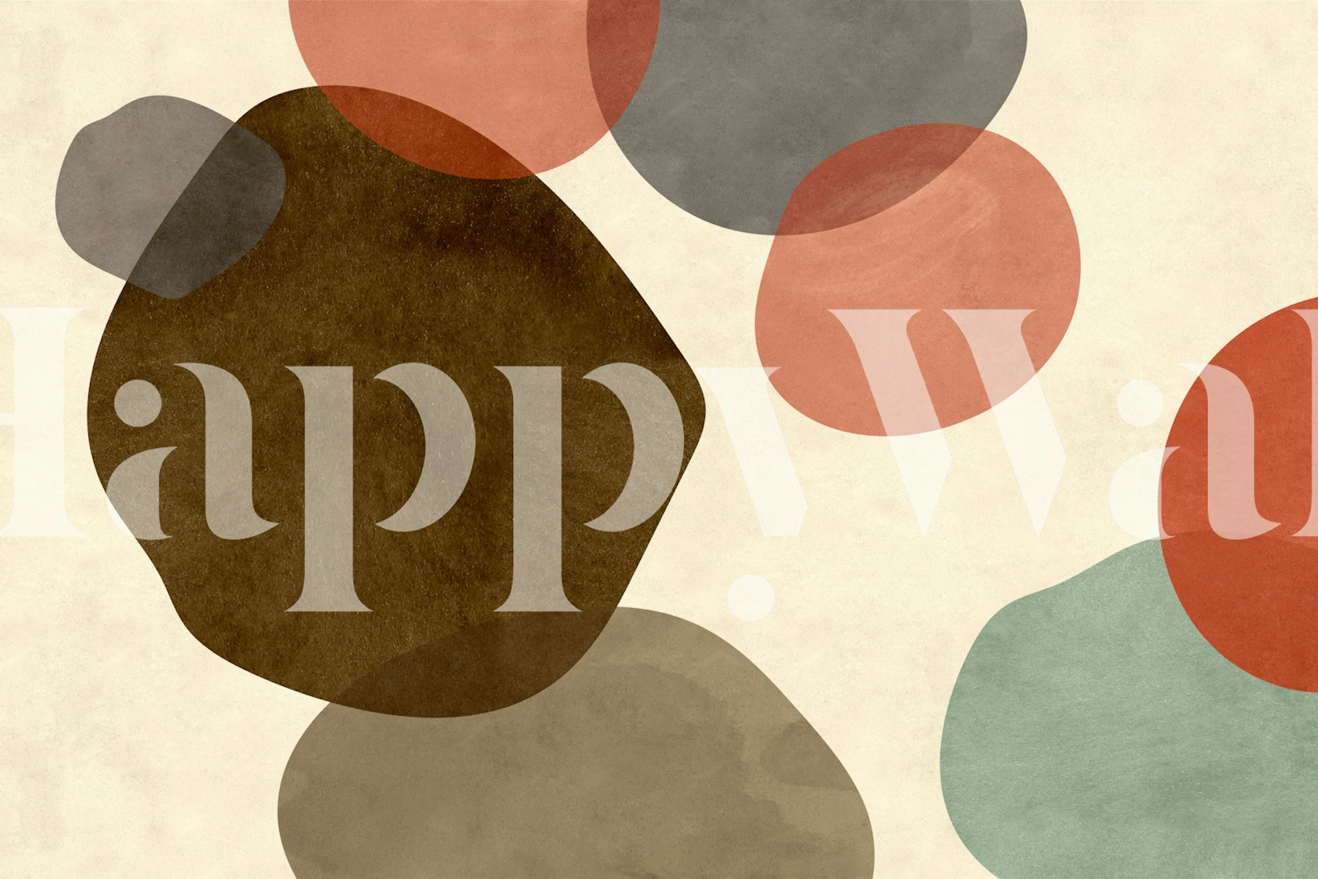 Curved Shapes Minimalist wallpaper in een kamer