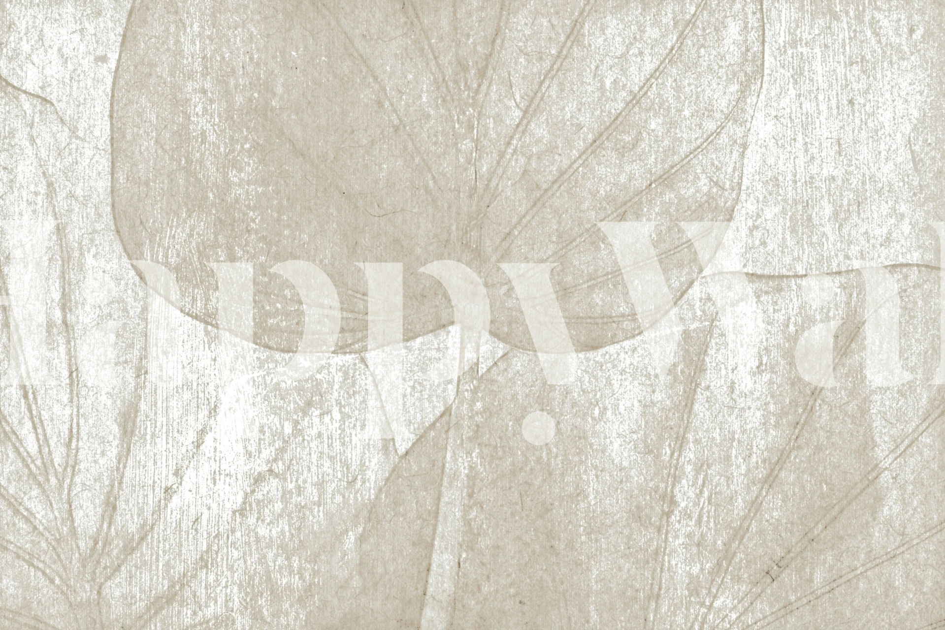 Neutral leaf pattern in soft tones on textured background wallpaper