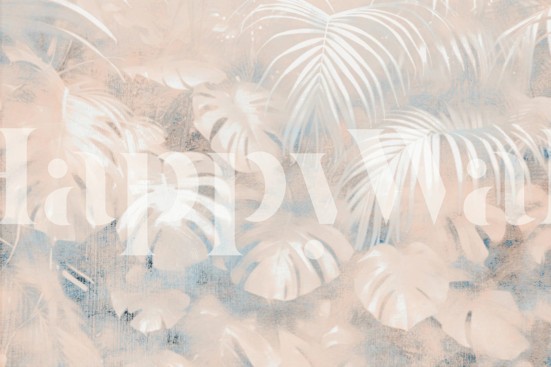 Soft Tropical Jungle wallpaper in a room