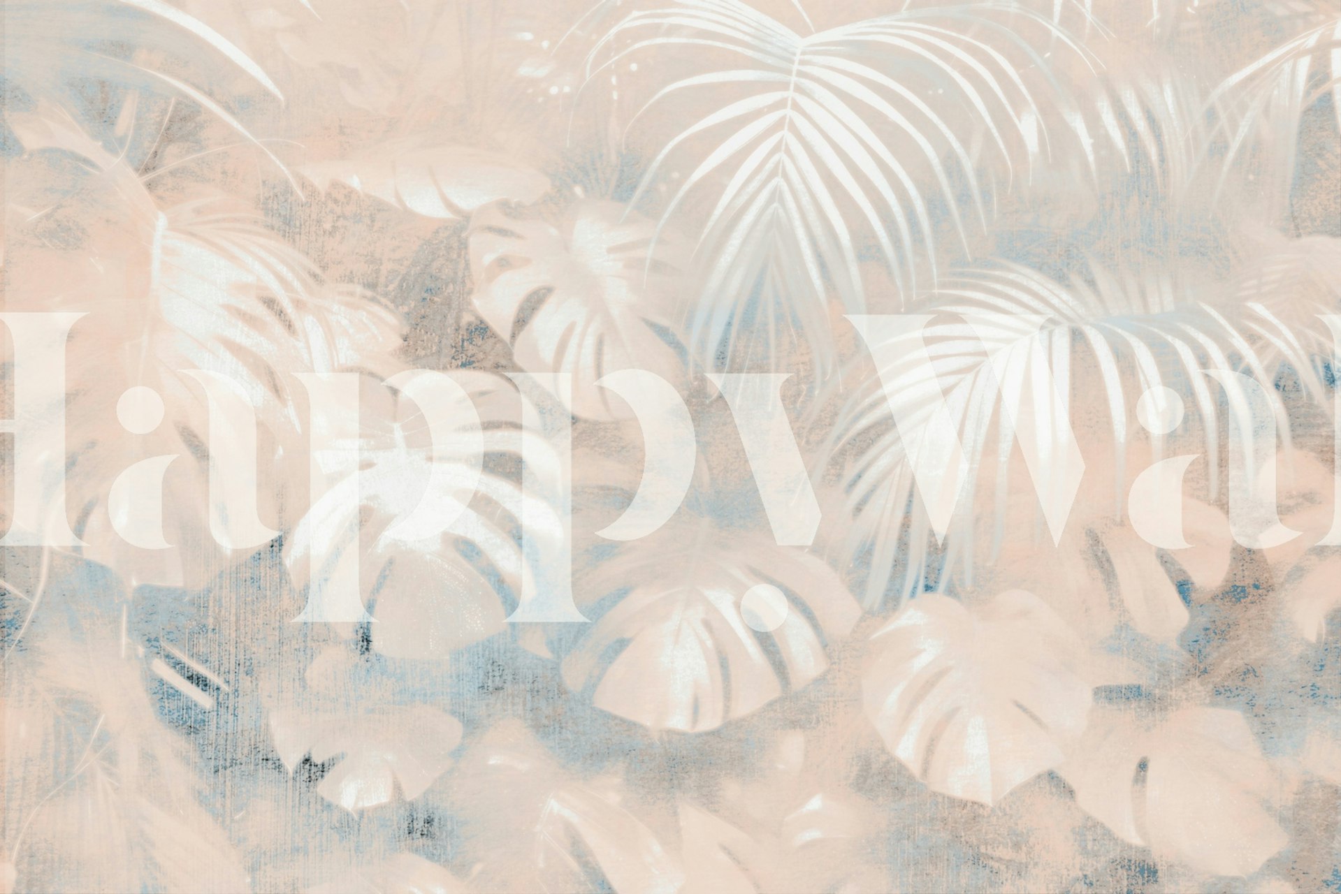 Soft Tropical Jungle wallpaper in a room