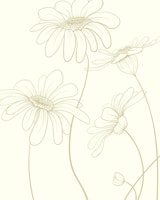 Daisies simple on ivory ταπετσαρία