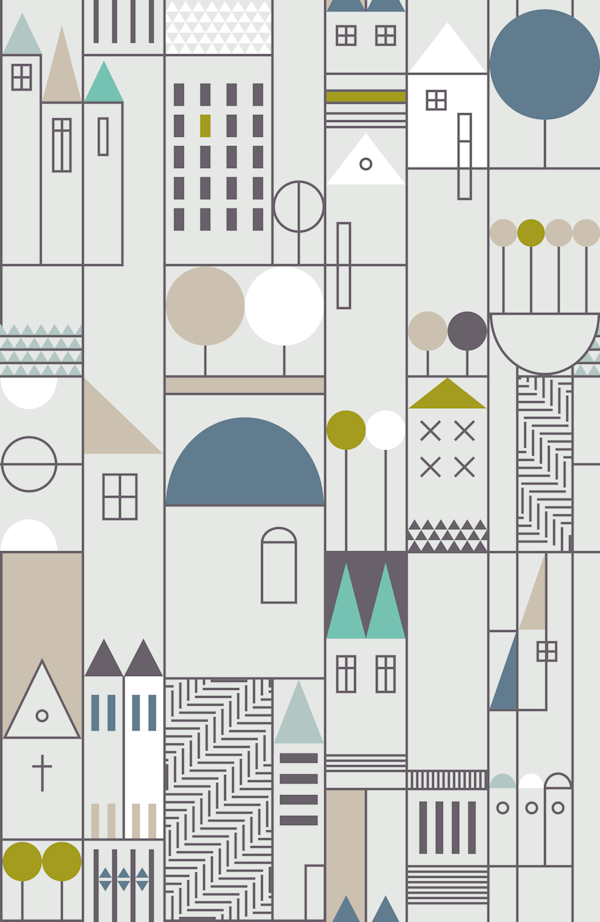 City life blocks soft grey