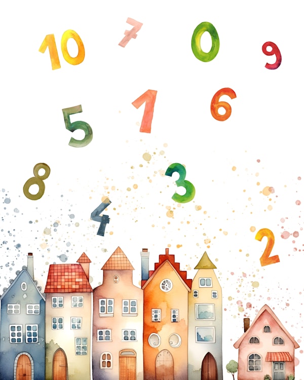 Houses illustrations number educational