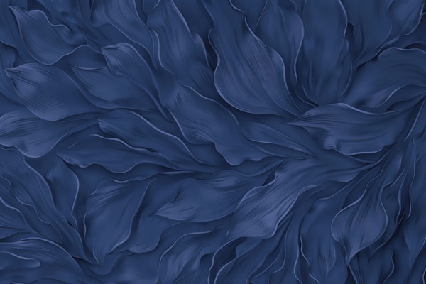 Calm Blue Sculptured Foliage 3D Art