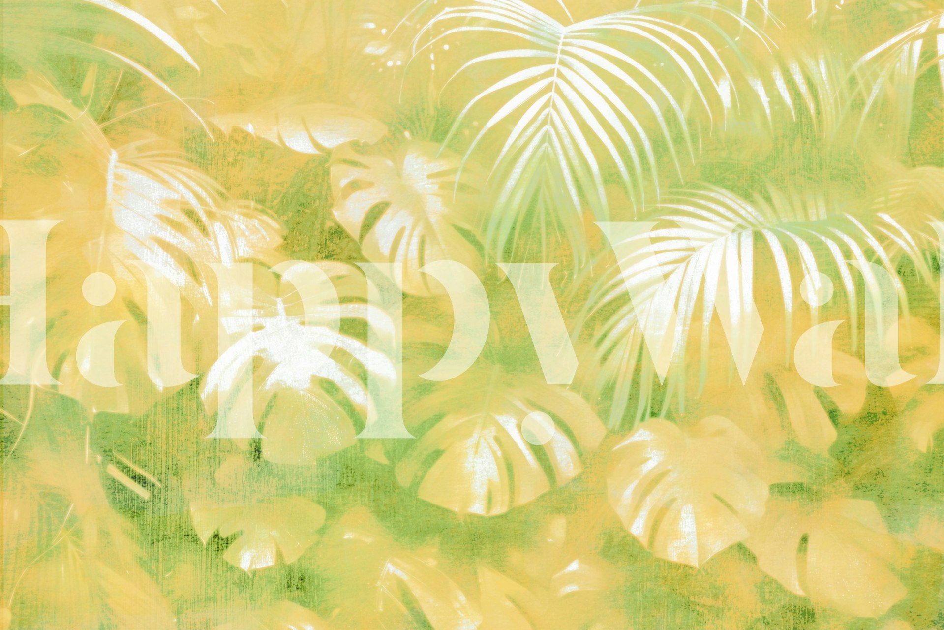 Papier peint Yellow Jungle Leaves dans une pièce