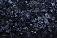 Midnight Floralscape Moody Baroque Dark Blue wallpaper