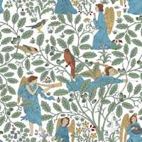 Victorian Angelic Forest on white carta da parati