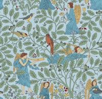 Victorian Angelic Forest on blue carta da parati