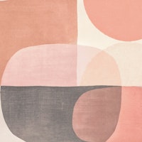 Mid Century Roundish Shapes Peach carta da parati