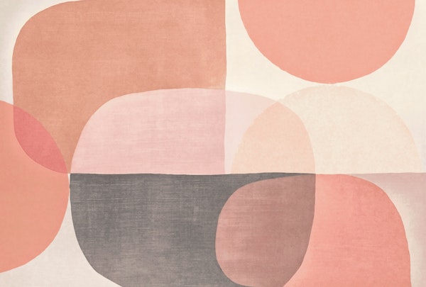 Mid Century Roundish Shapes Peach