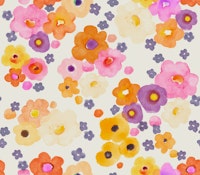 Watercolor Drip Flowers Orange tapete