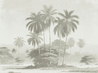 Antique Rainforest Landscape Etching carta da parati
