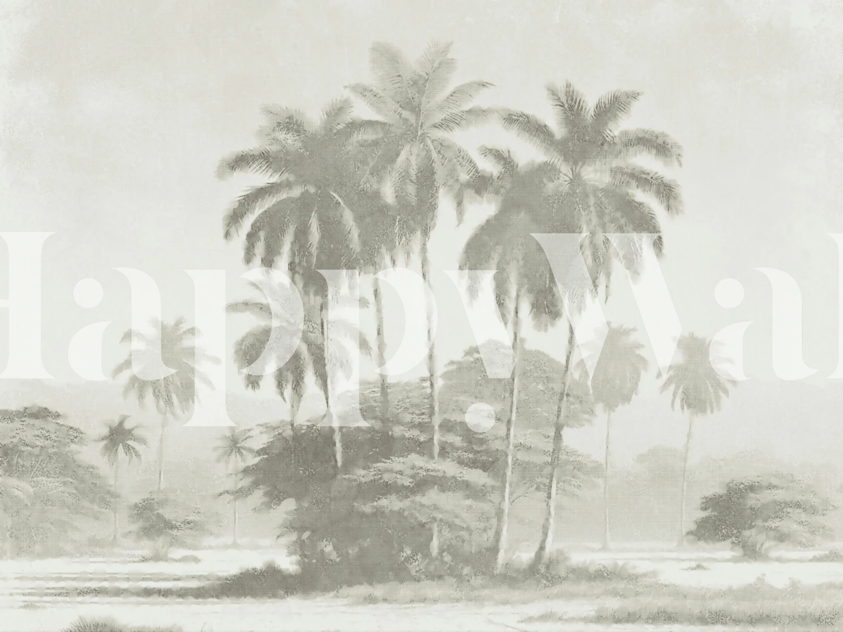 Antique rainforest landscape wallpaper in a room