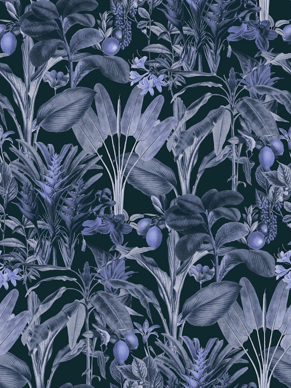 Midnight Blue Tropical Jungle