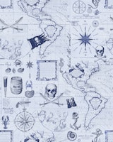 Pirates Sail The Seven Seas Nautical Navy papel de parede