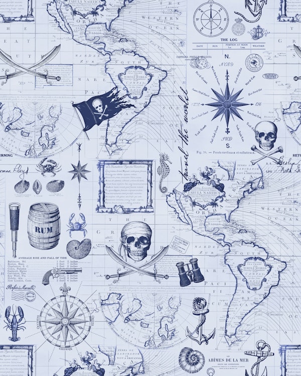 Pirates Sail The Seven Seas Nautical Navy