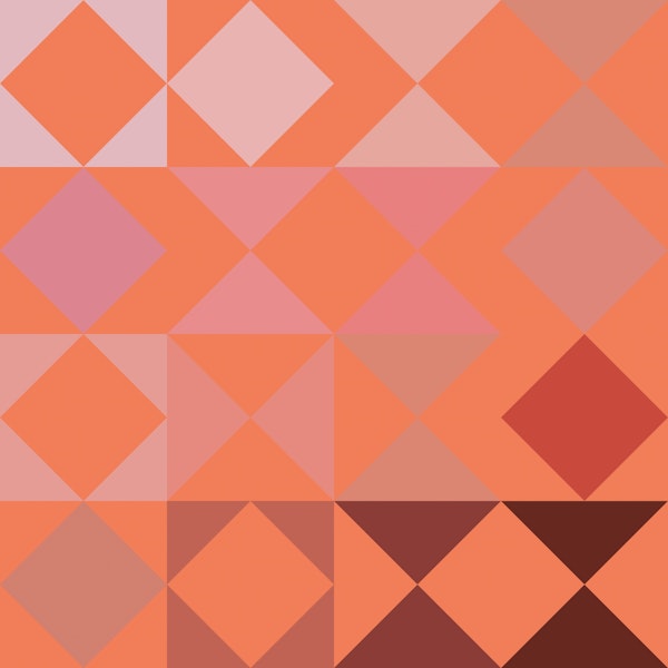 Retro Square Shapes Peach Tangerine