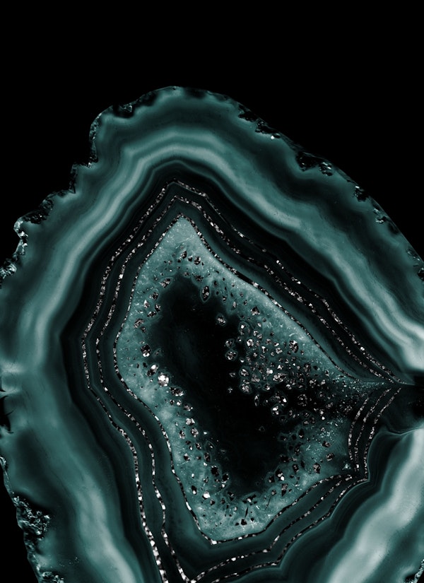 Teal Agate Black Glitter 1