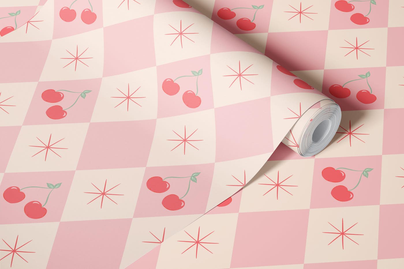 Cherry Diamond Delight wallpaper roll