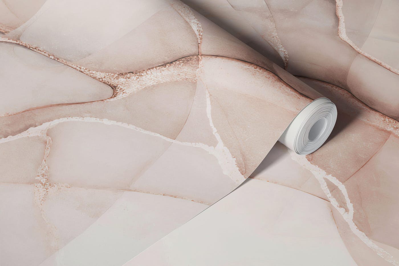 Inky Transparency Abstract Marble Flow Beige wallpaper roll