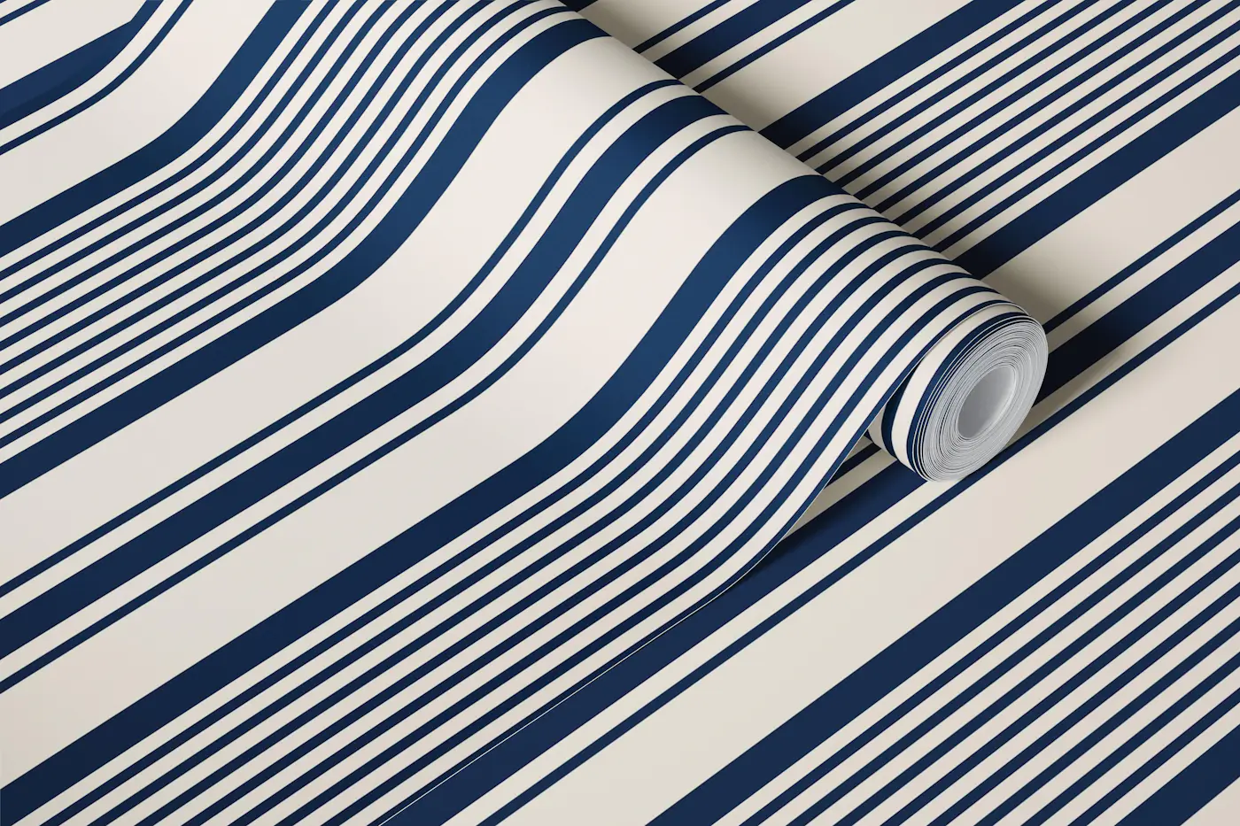 Classic stripes dark blue navy 3243A wallpaper roll