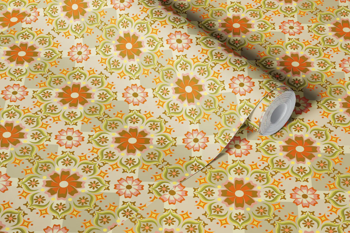 Retro Vintage tiled wallpaper wallpaper roll